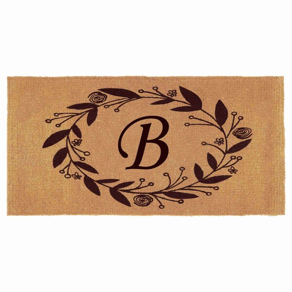 Calloway Mills Monogram Door Mat, Coir, Black, Natural, 36 in W x 72 in L 103363672B - main